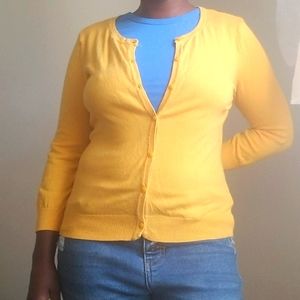 H&M yellow cardigan